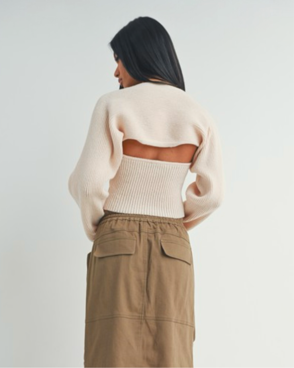 Ribbed Knit Cropped Sweater