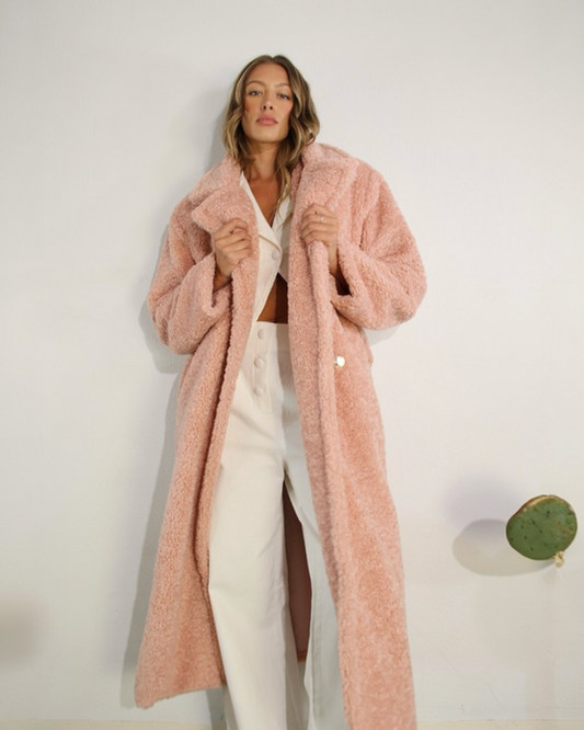 Powder Pink Teddy Coat