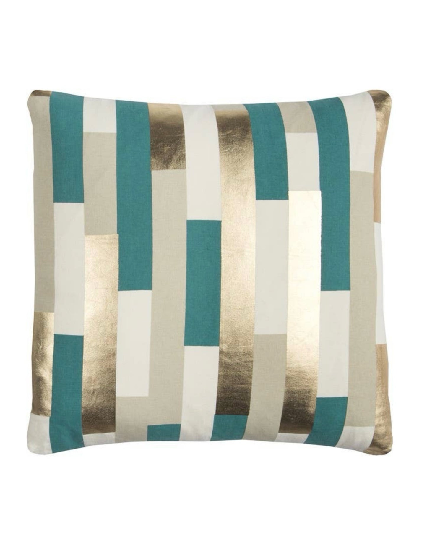 Oasis Gold Striped Throw Pillow